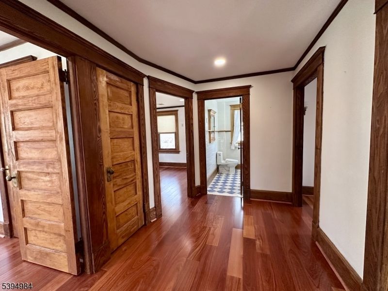 Bathroom, Empty room, Interior, Recessed Lighting, Wood Texture Flooring