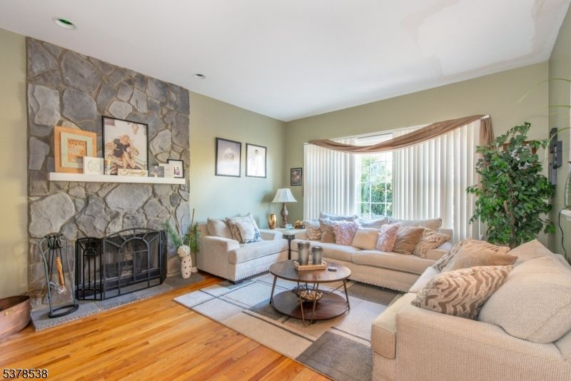 Fireplace, Interior, Living room, Stone Walls, Wood Texture Flooring