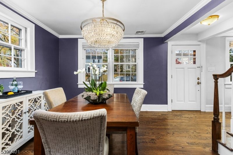 Chandelier, Dining room, Interior, Wood Texture Flooring