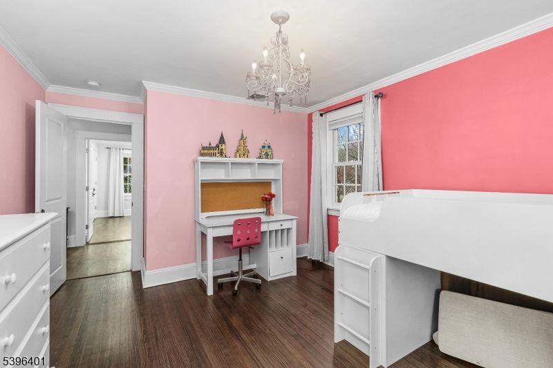 Chandelier, Home Office, Interior, Wood Texture Flooring