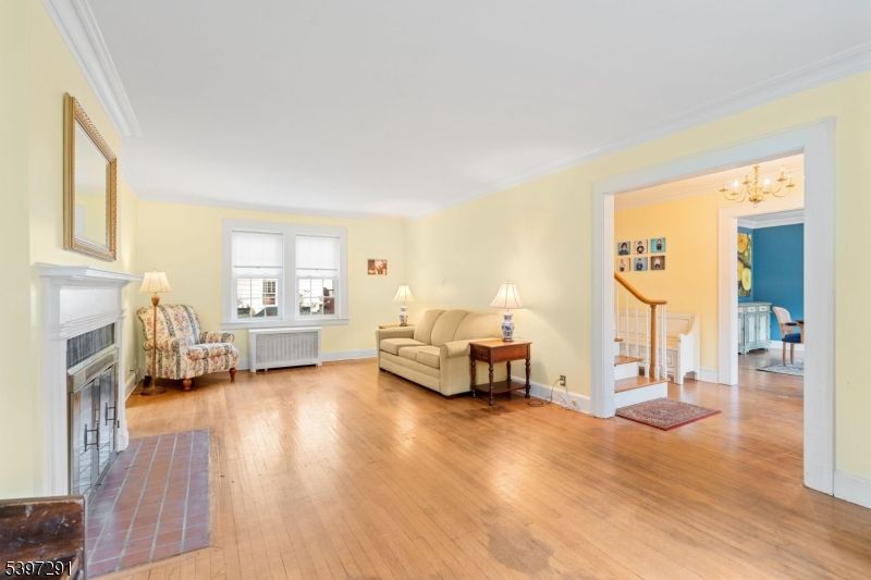 Chandelier, Fireplace, Interior, Wood Texture Flooring