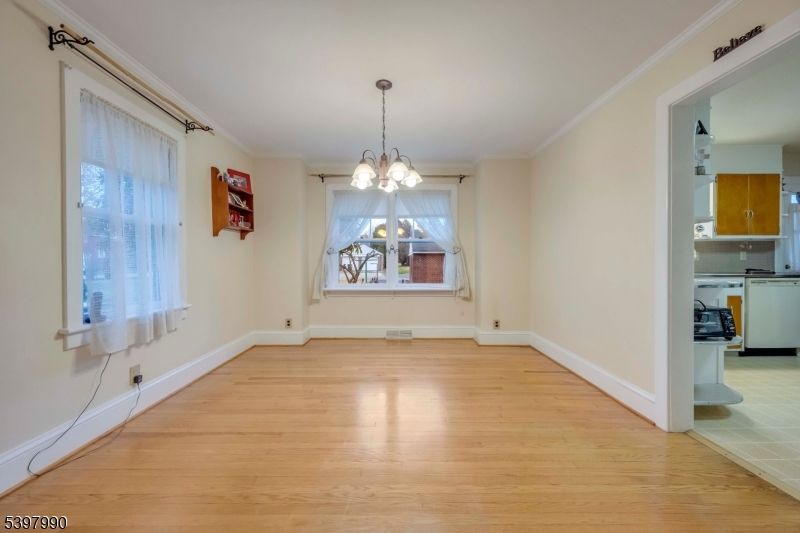 Chandelier, Empty room, Interior, Kitchen, Wood Texture Flooring