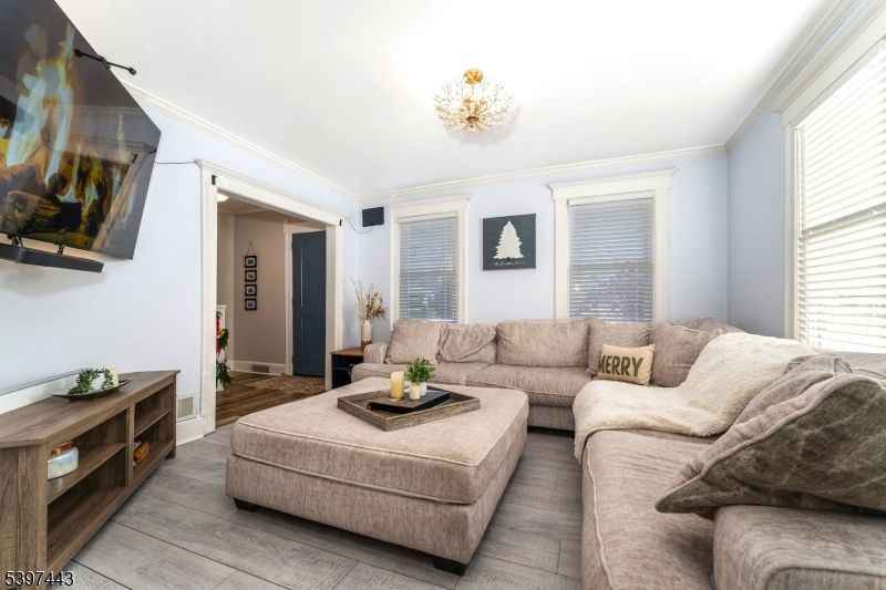 Chandelier, Interior, Living room, Wood Texture Flooring