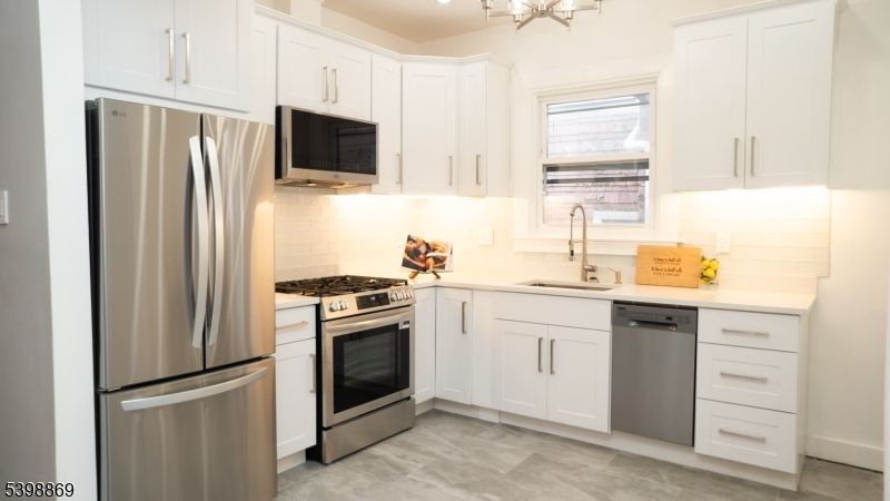 Chandelier, Interior, Kitchen, Stainless Steel Appliances