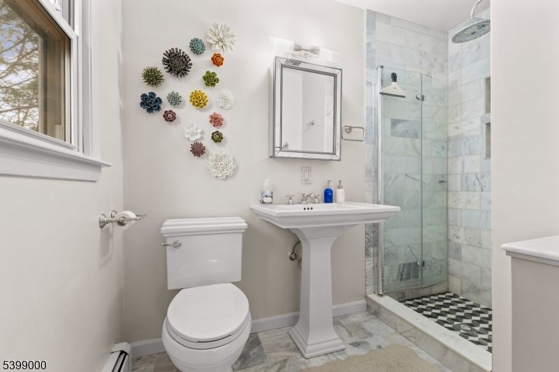 Bathroom, Glass Shower, Interior, Marble Walls