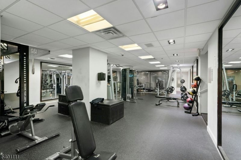 Fitness Equipment, Gym, Interior, Recessed Lighting