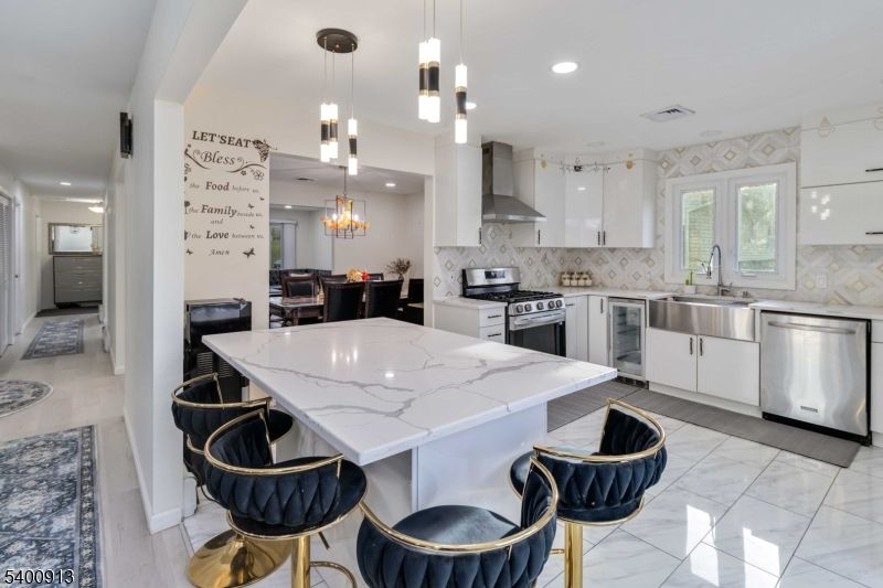 Interior, Kitchen, Pendant Lights, Recessed Lighting, Stainless Steel Appliances