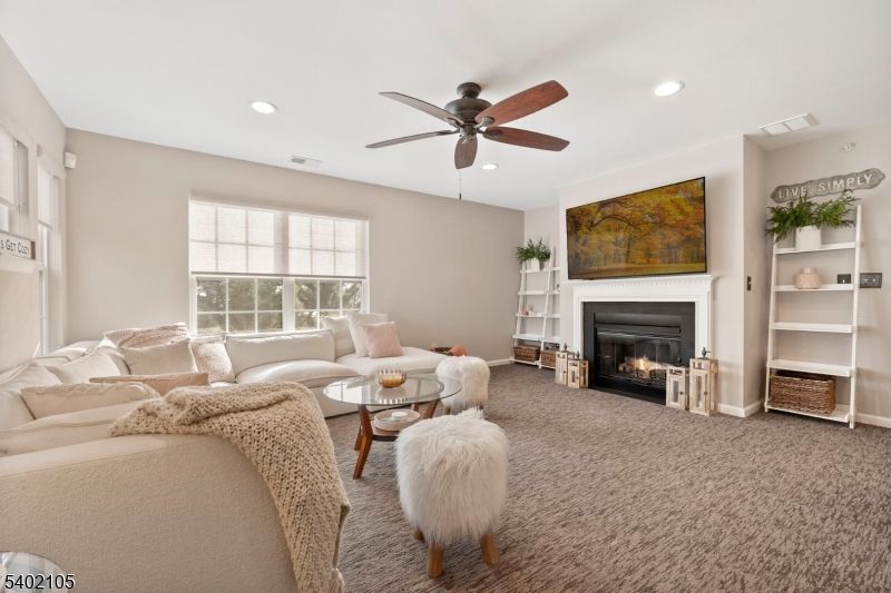 Fireplace, Interior, Living room, Recessed Lighting