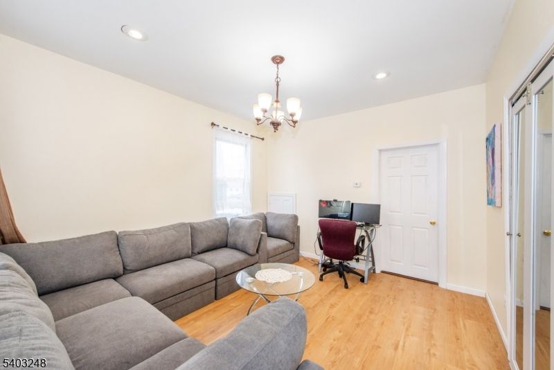 Chandelier, Home Office, Interior, Living room, Recessed Lighting, Wood Texture Flooring