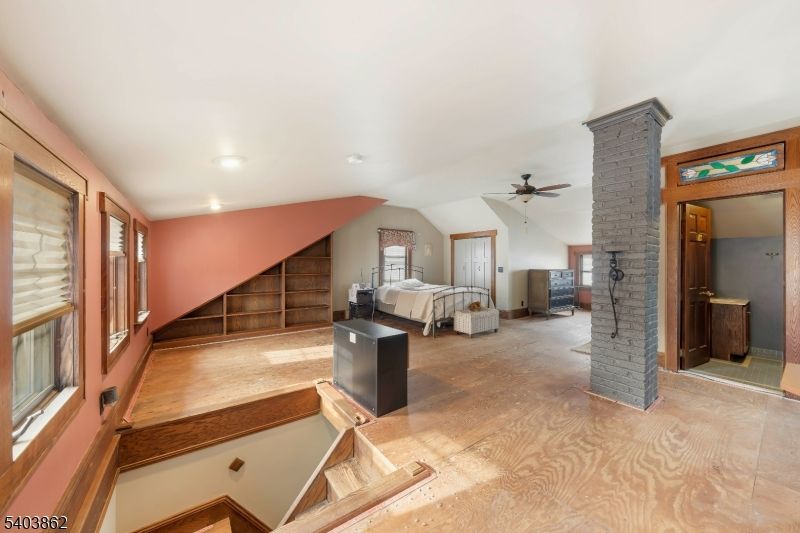 Bedroom, Interior, Recessed Lighting, Stone Walls
