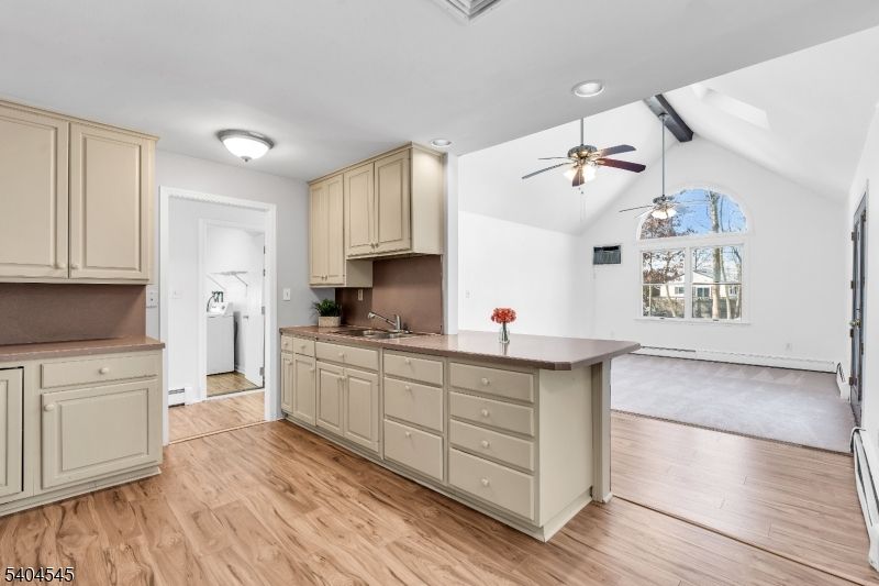 Interior, Kitchen, Recessed Lighting, Wood Texture Flooring