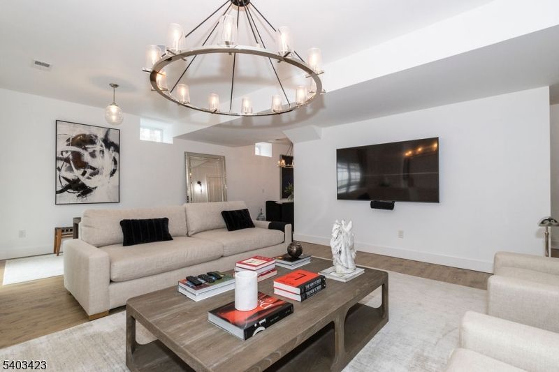 Chandelier, Interior, Living room, Wood Texture Flooring