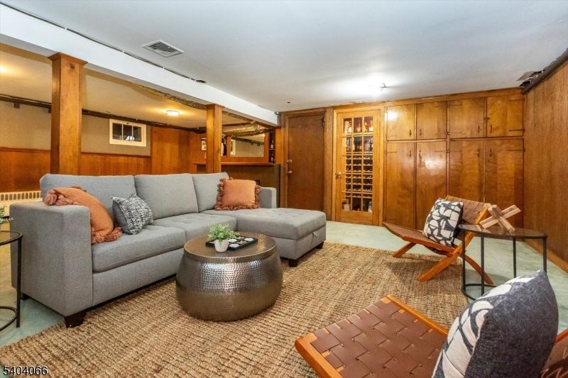 Interior, Living room, Recessed Lighting, Wooden Walls