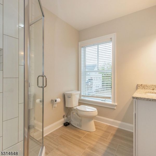 Bathroom, Glass Shower, Interior, Wood Texture Flooring