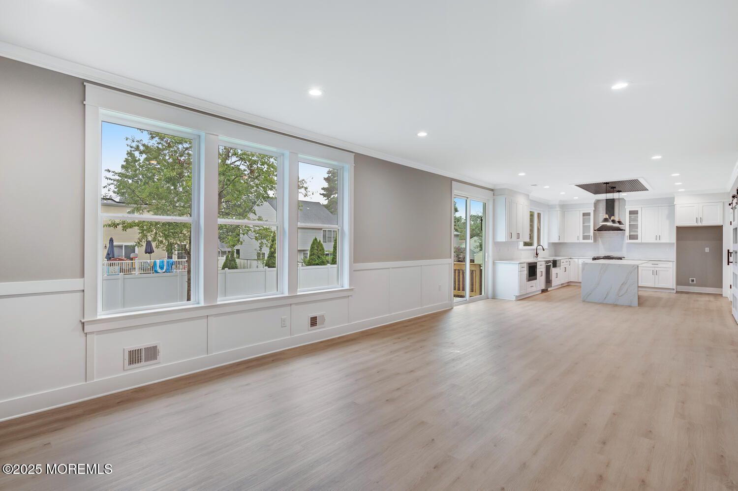 Interior, Kitchen, Recessed Lighting, Wood Texture Flooring