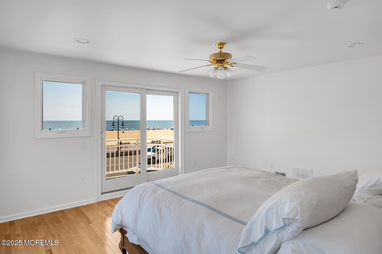 Bedroom, Interior, Recessed Lighting, Water, Wood Texture Flooring