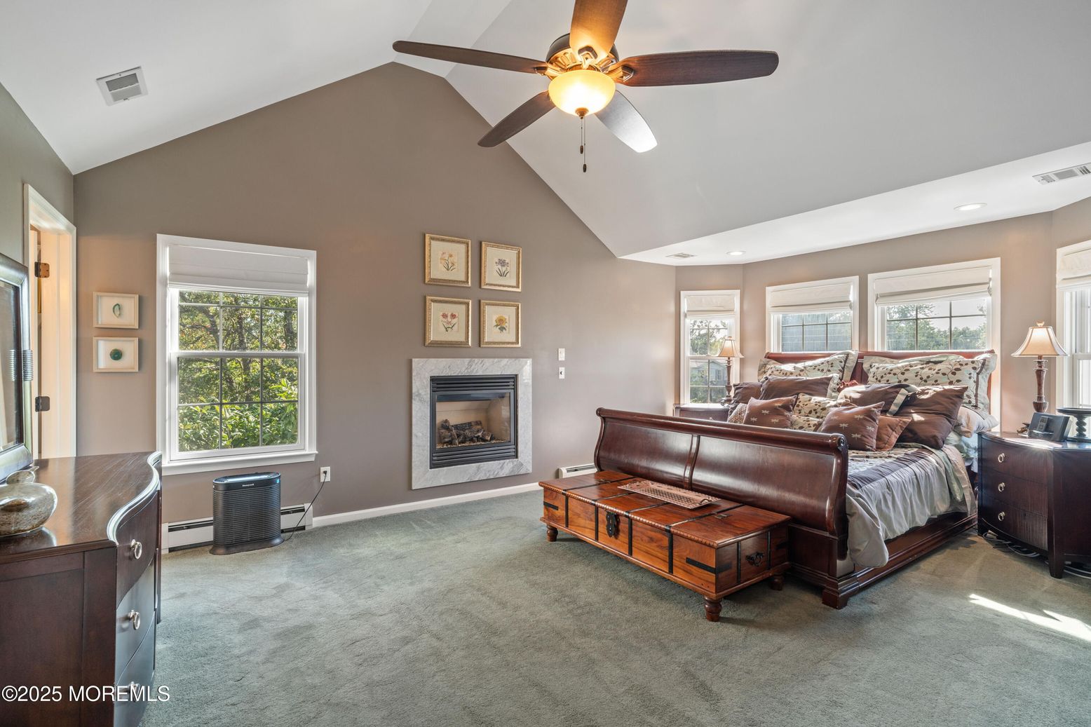 Bedroom, Fireplace, Interior, Recessed Lighting