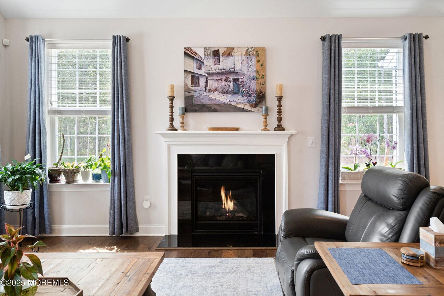 Fireplace, Interior, Wood Texture Flooring