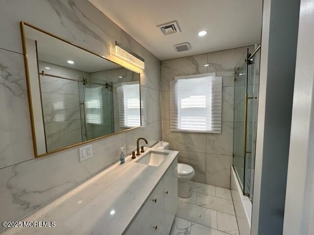 Bathroom, Glass Shower, Interior, Marble, Marble Walls, Recessed Lighting