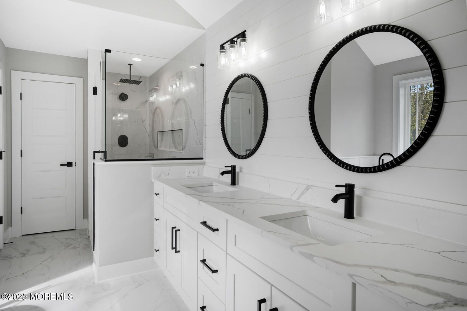 Bathroom, Dual Sink Vanities, Interior, Marble, Marble Walls