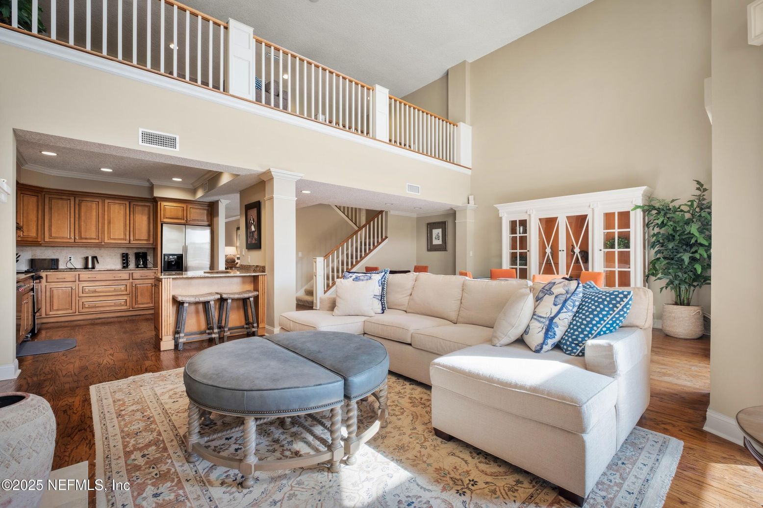Interior, Kitchen, Living room, Recessed Lighting, Stainless Steel Appliances, Wood Texture Flooring