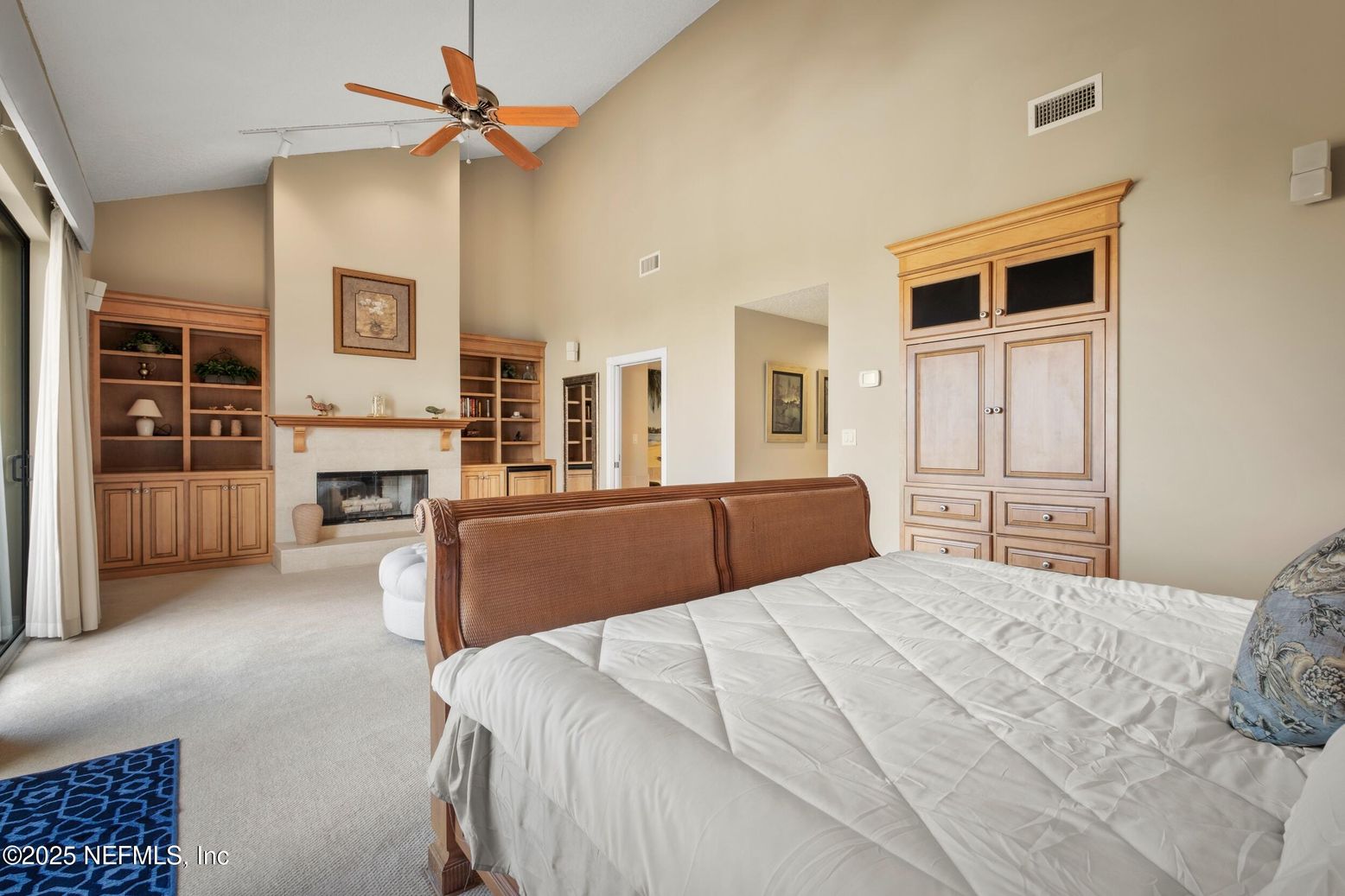 Bedroom, Fireplace, Interior