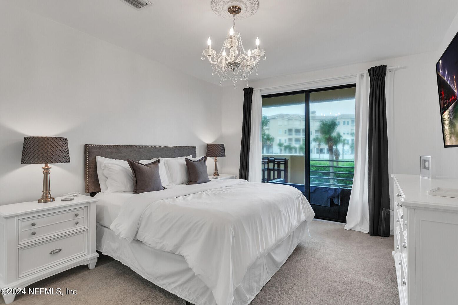 Bedroom, Chandelier, Interior