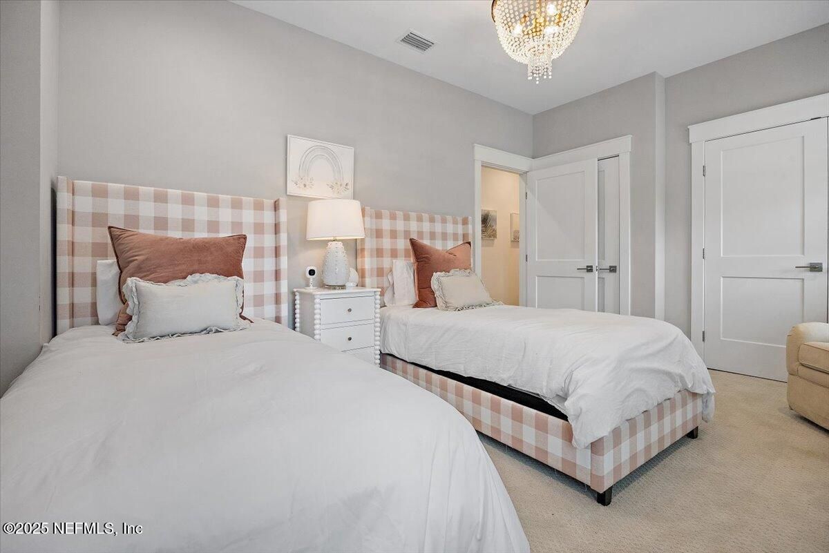 Bedroom, Chandelier, Interior