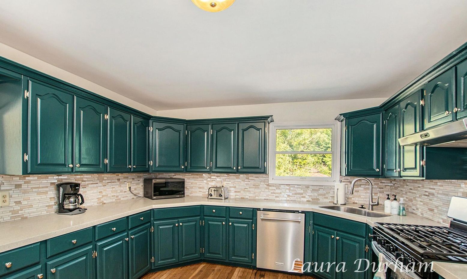 Interior, Kitchen, Stainless Steel Appliances, Wood Texture Flooring