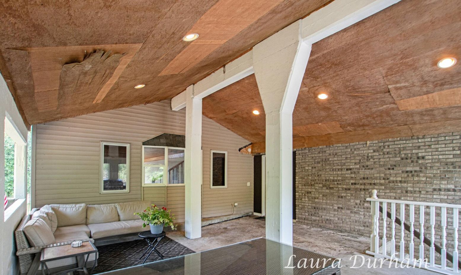 Interior, Living room, Recessed Lighting, Wooden Ceilings
