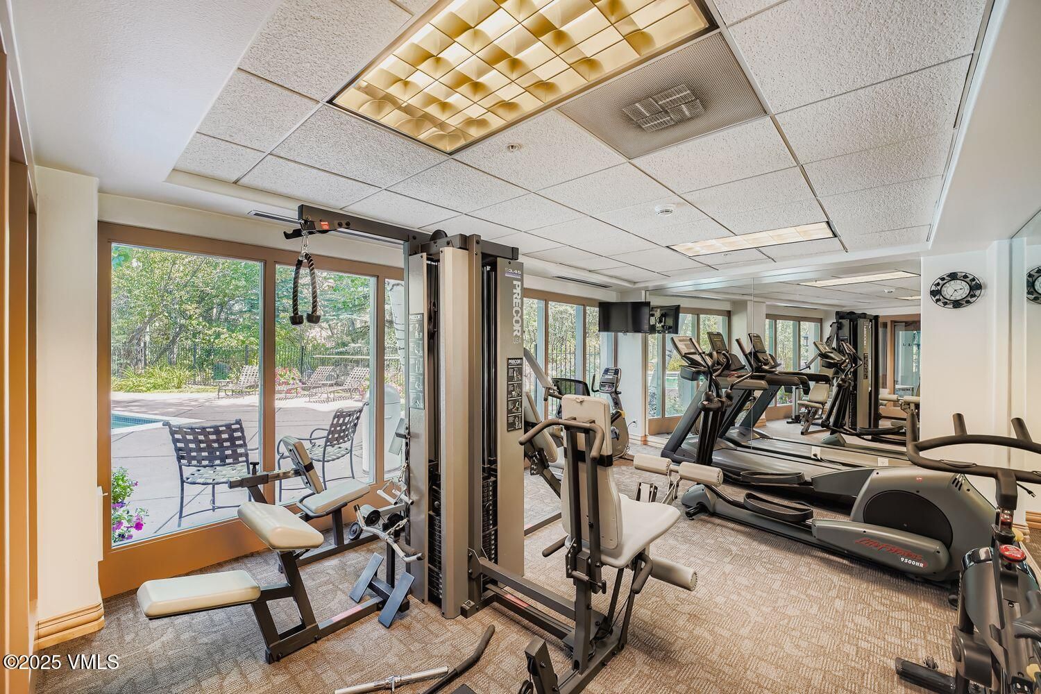 Fitness Equipment, Gym, Interior, Recessed Lighting