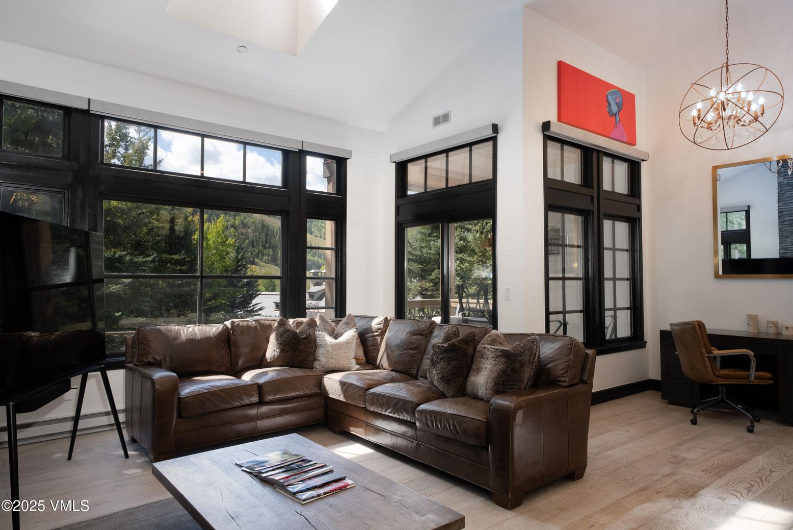 Chandelier, Interior, Living room, Wood Texture Flooring