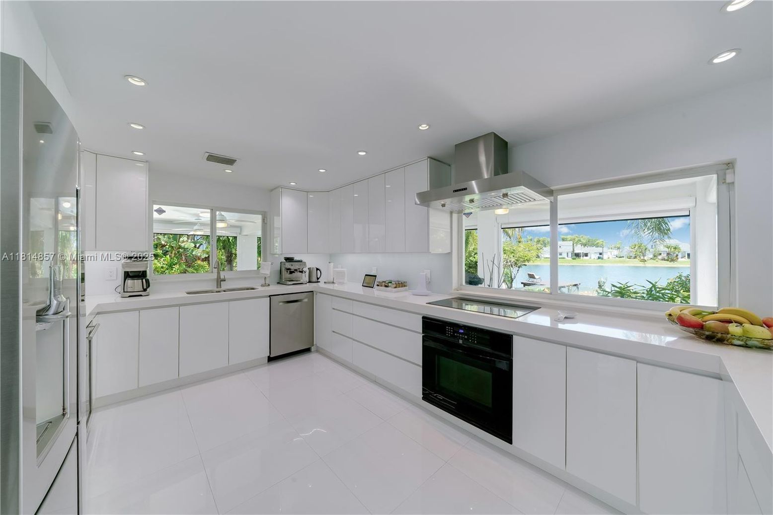 Interior, Kitchen, Recessed Lighting, Stainless Steel Appliances, Water