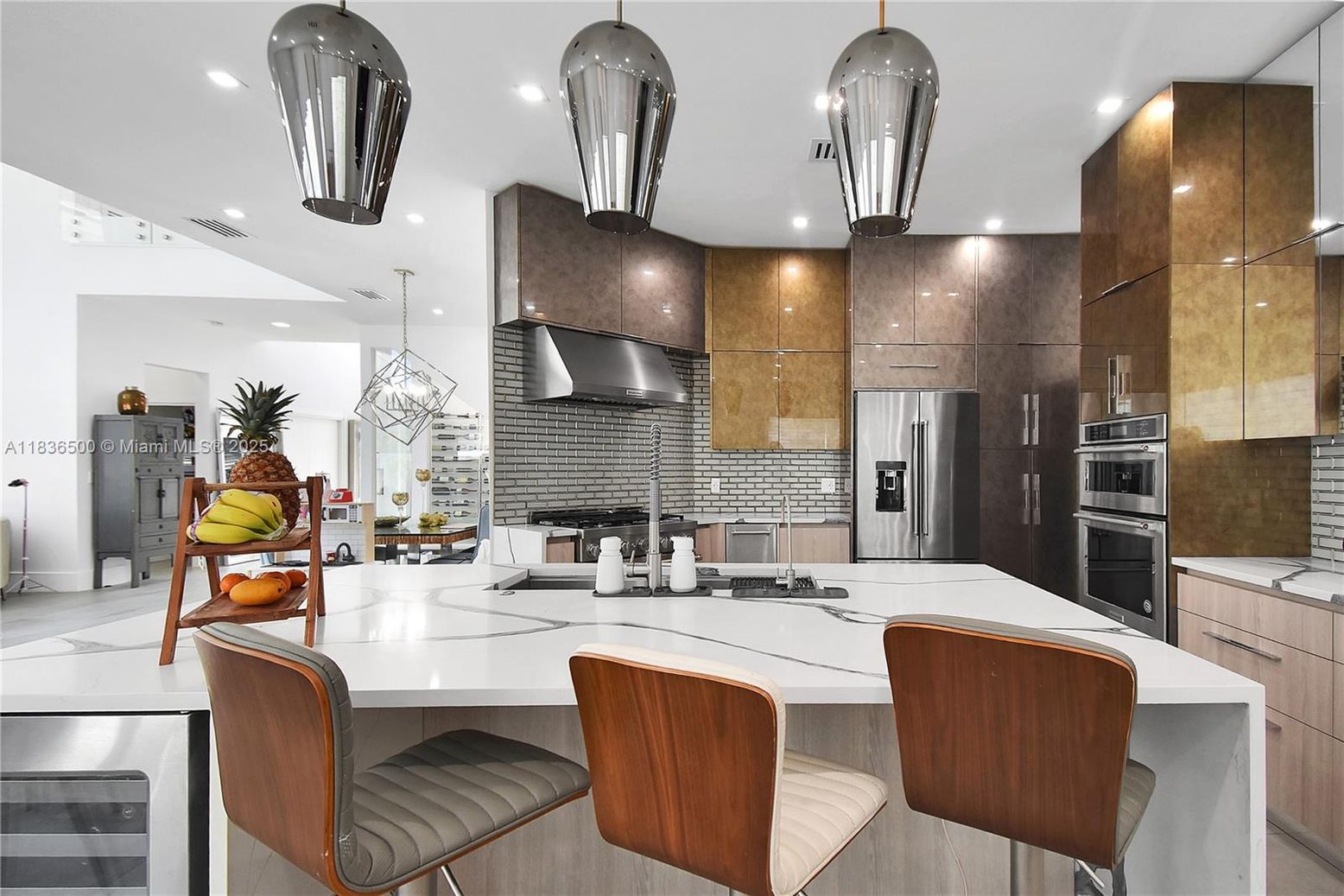 Interior, Kitchen, Pendant Lights, Recessed Lighting, Stainless Steel Appliances
