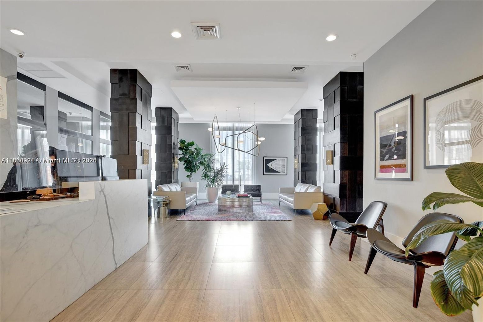 Interior, Living room, Pendant Lights, Recessed Lighting, Wood Texture Flooring