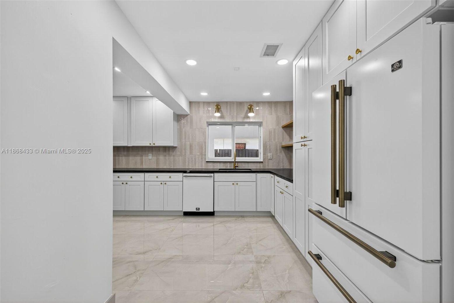 Interior, Kitchen, Marble, Recessed Lighting, Stainless Steel Appliances