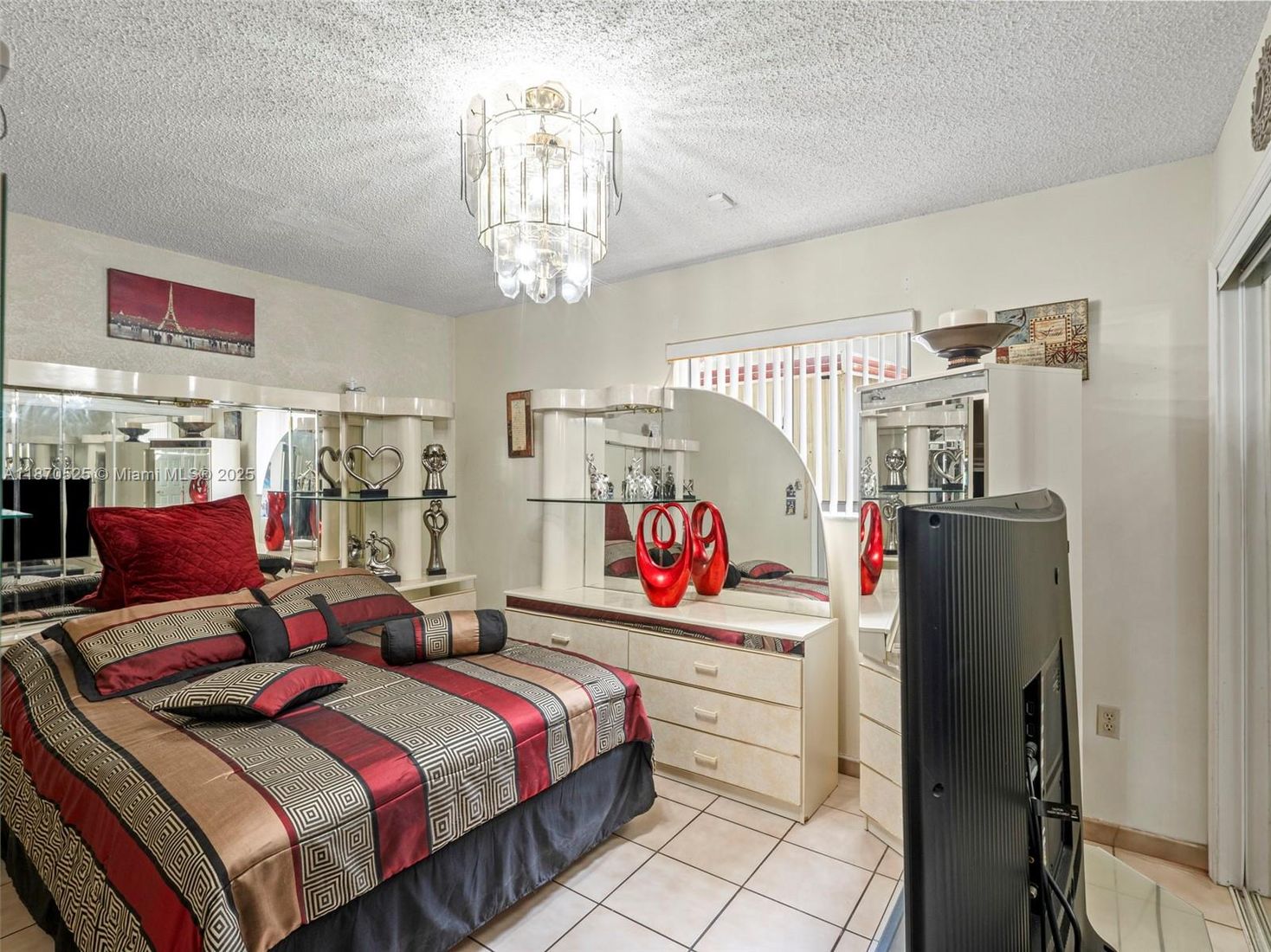 Bedroom, Chandelier, Interior