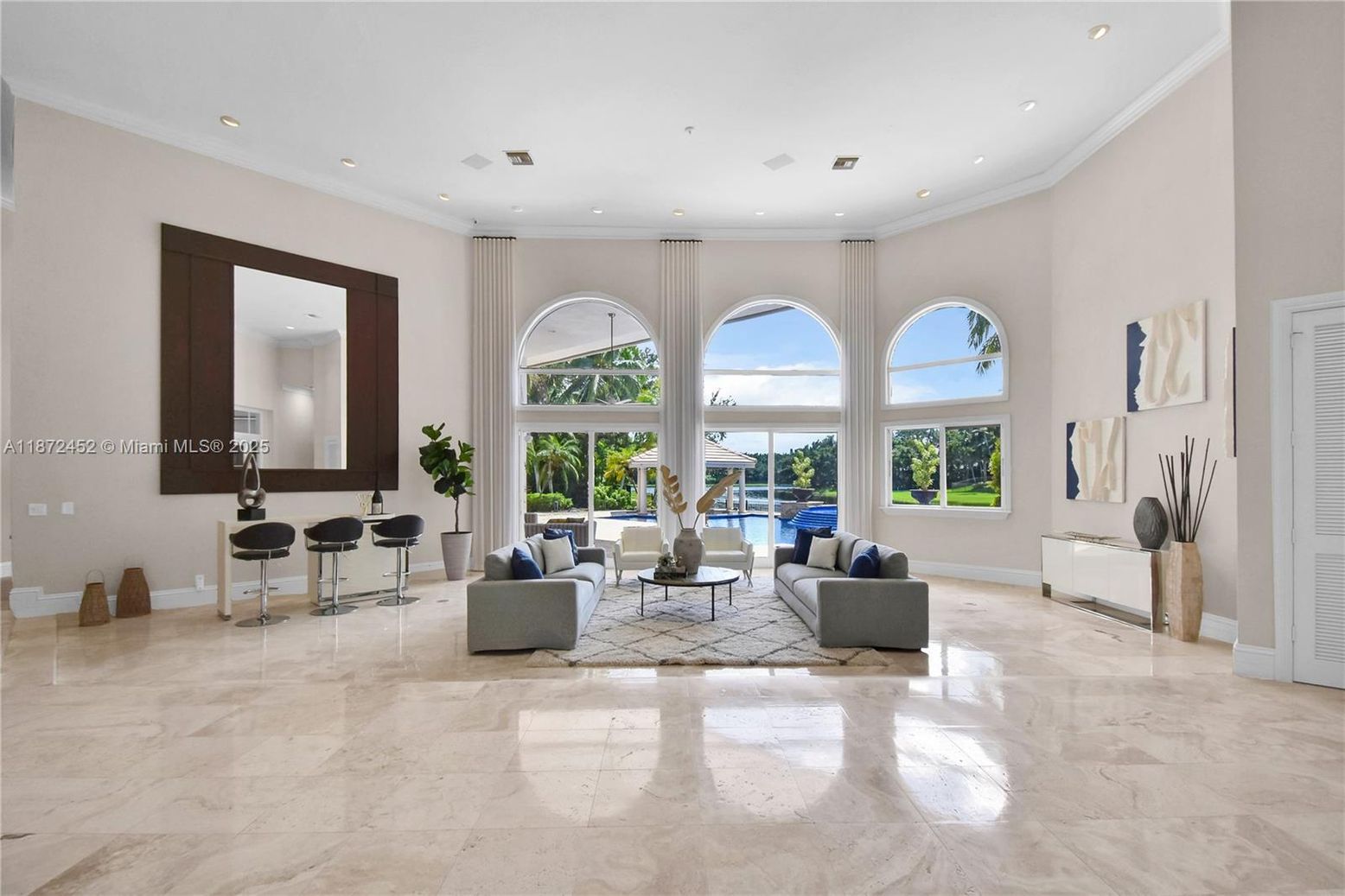 Interior, Living room, Marble, Recessed Lighting