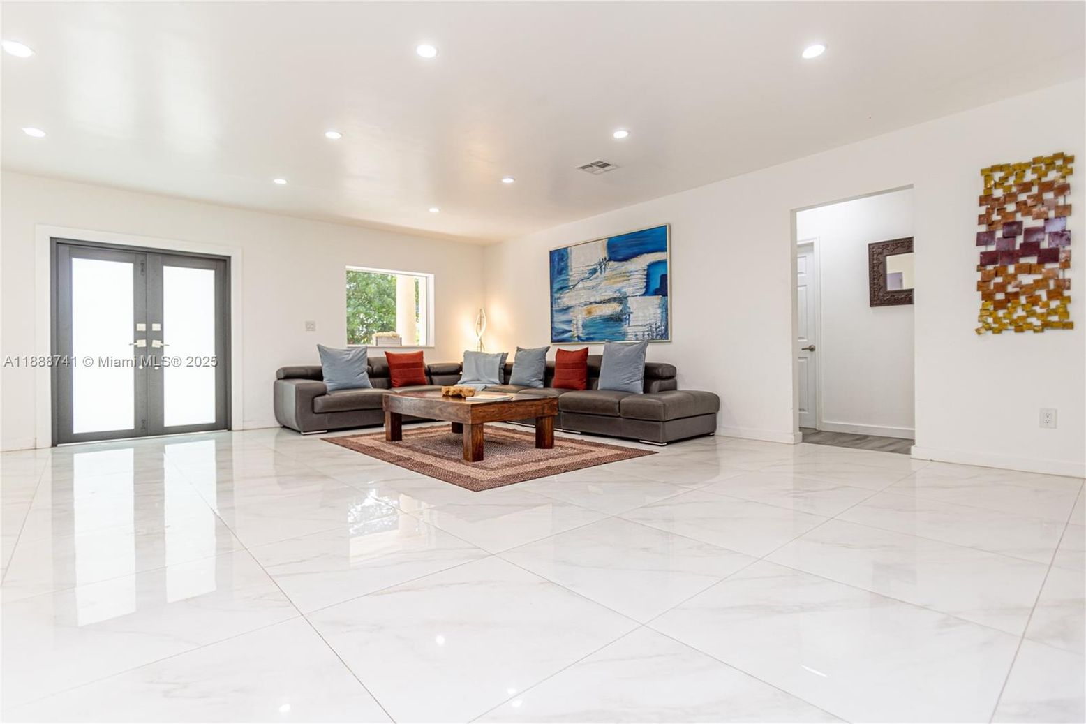 Interior, Living room, Marble, Recessed Lighting