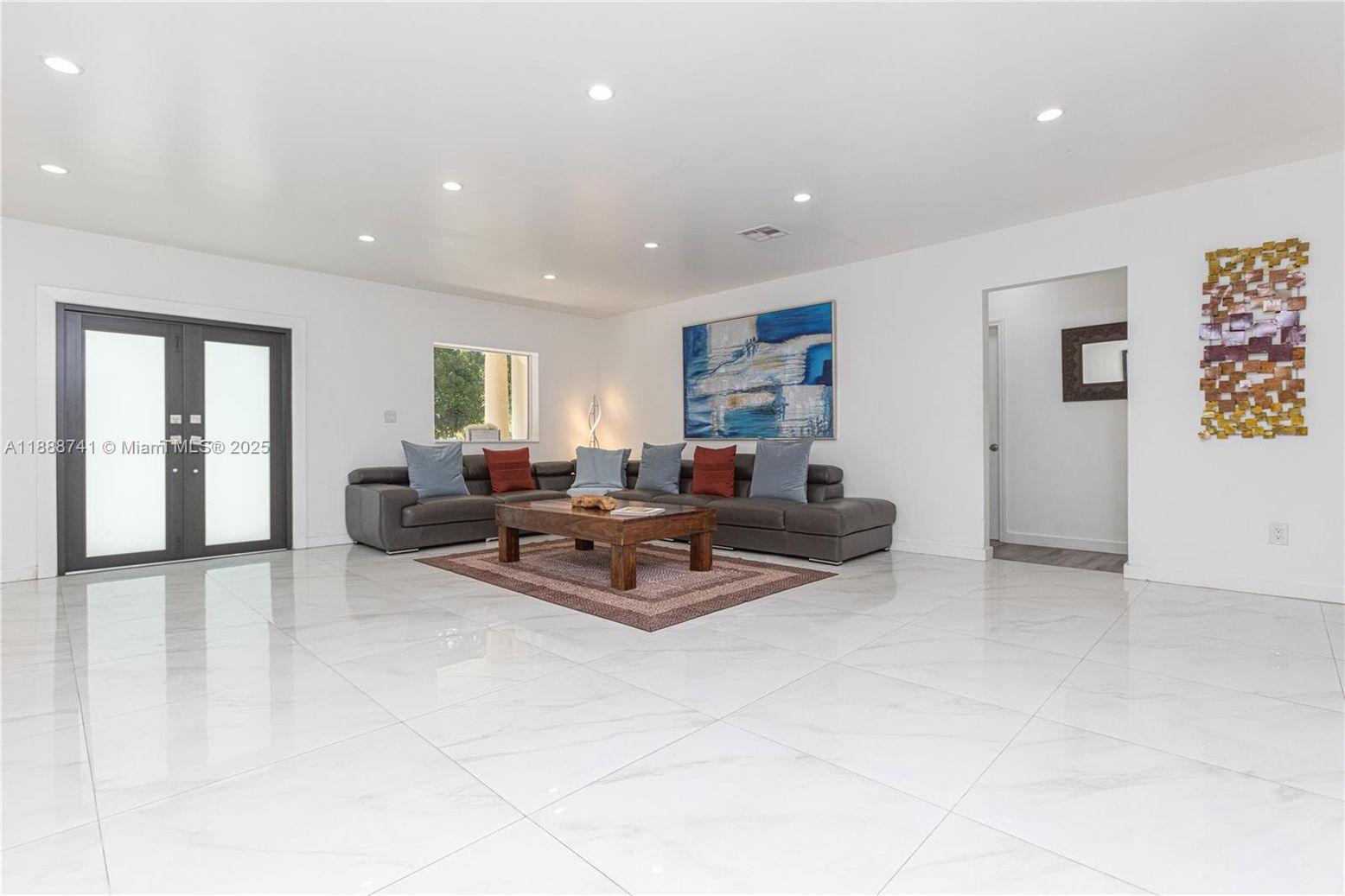 Interior, Living room, Marble, Recessed Lighting
