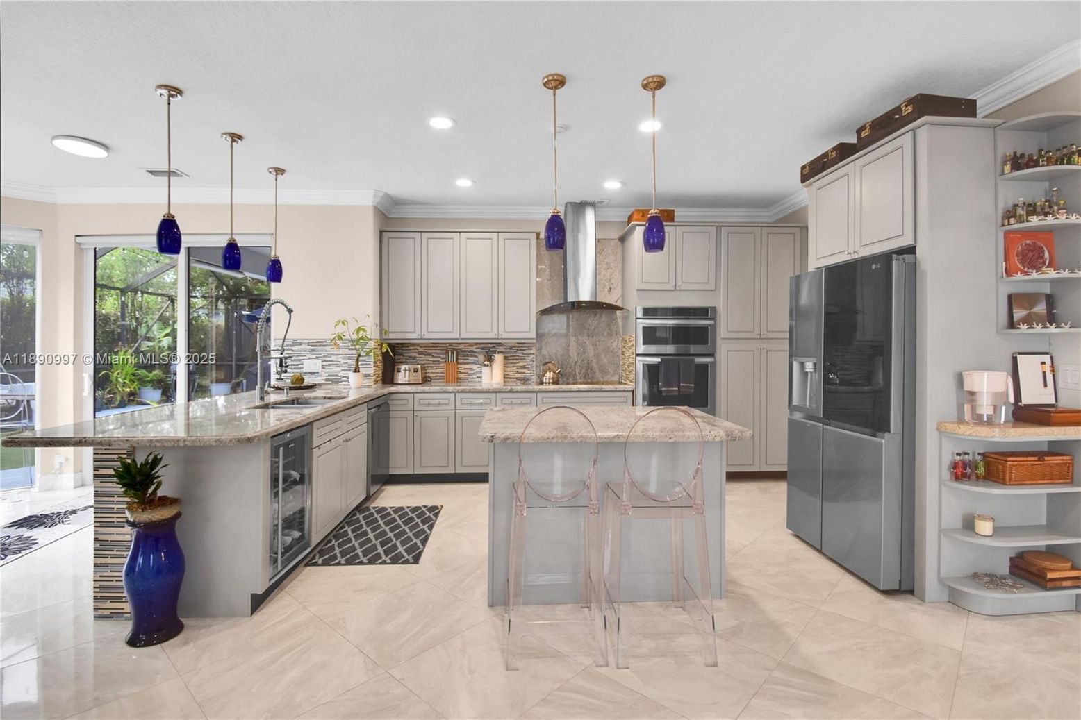 Interior, Kitchen, Pendant Lights, Recessed Lighting, Stainless Steel Appliances