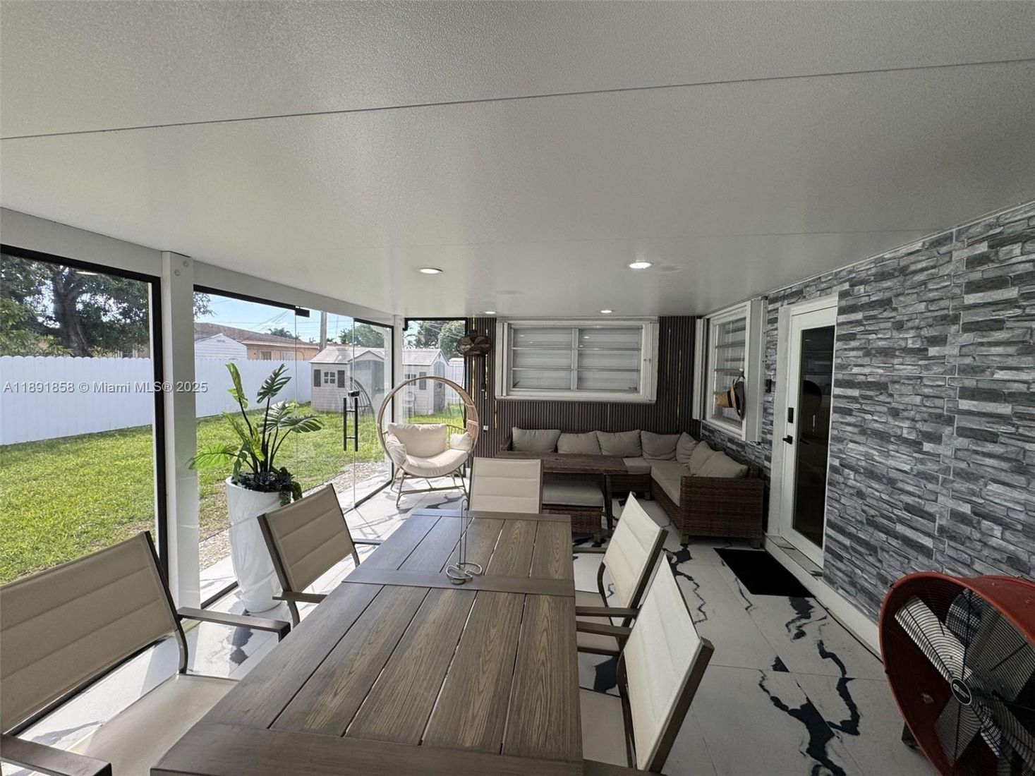 Interior, Living room, Recessed Lighting, Stone Walls