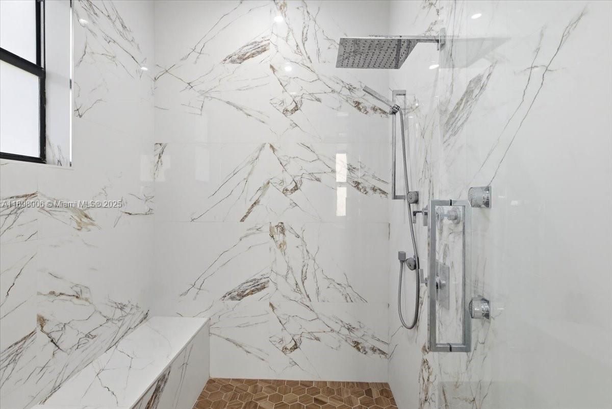Bathroom, Glass Shower, Interior, Marble Walls