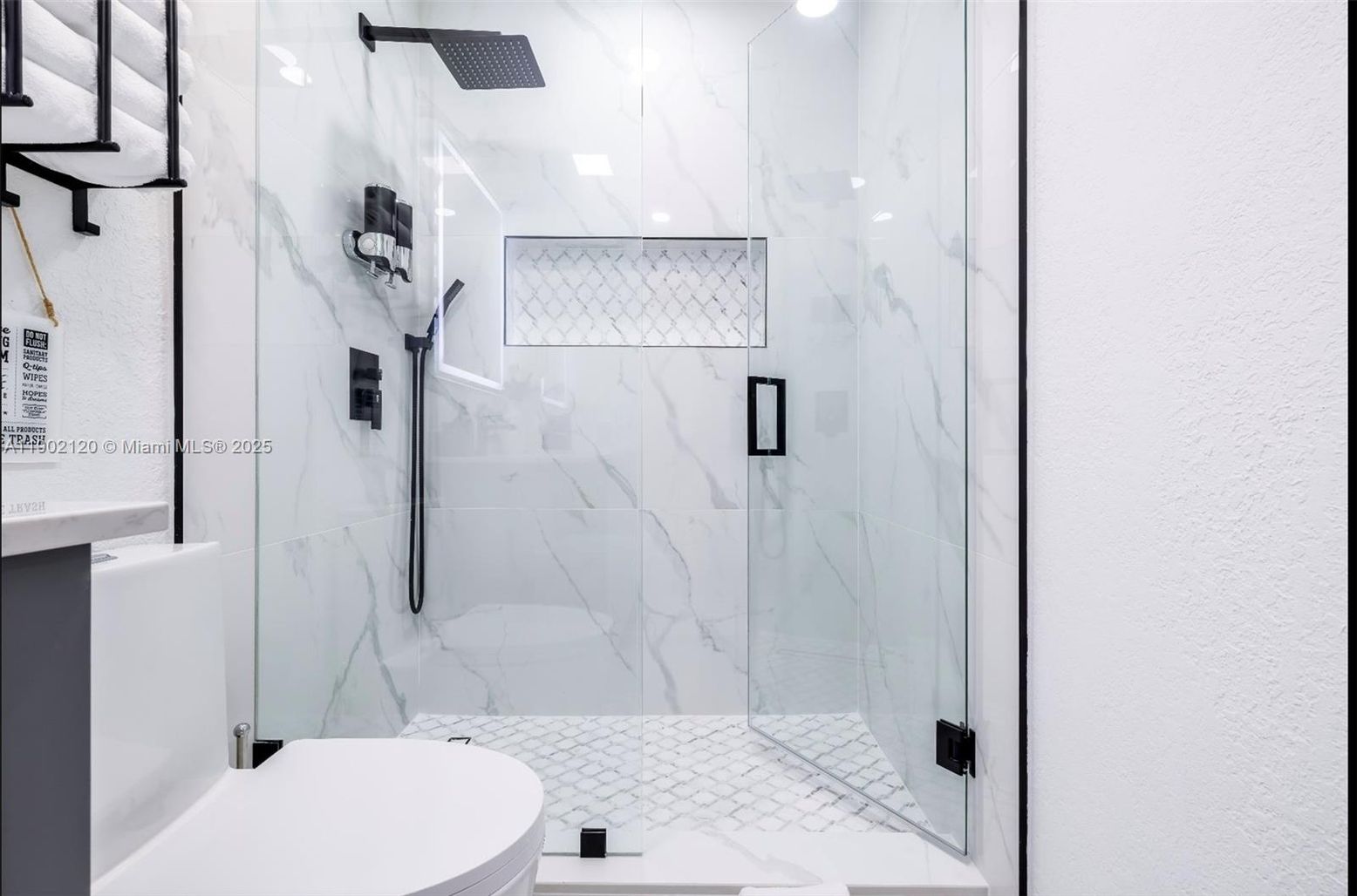 Bathroom, Glass Shower, Interior, Marble Walls