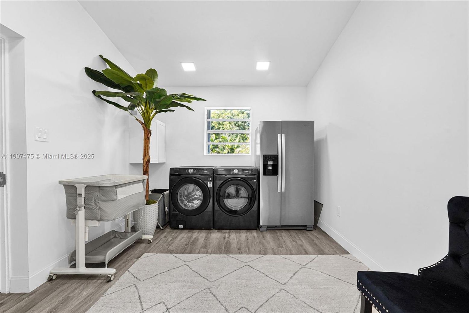 Interior, Recessed Lighting, Washer, Wood Texture Flooring