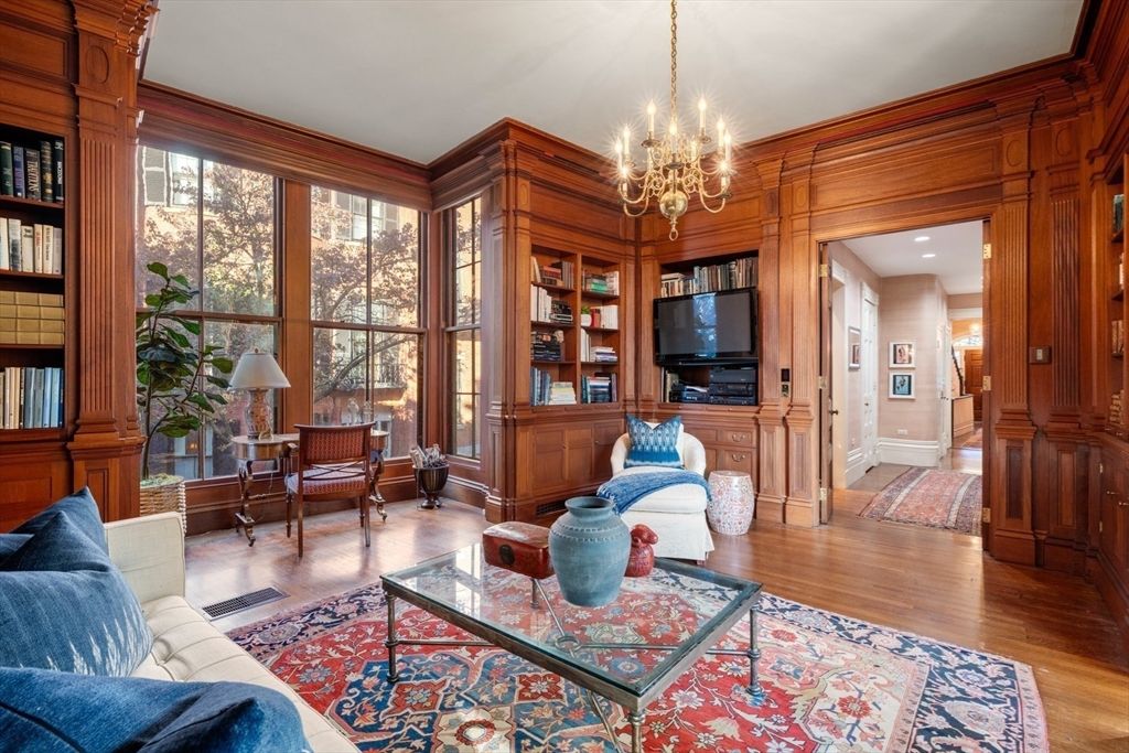 Chandelier, Interior, Living room, Recessed Lighting, Wood Texture Flooring, Wooden Walls