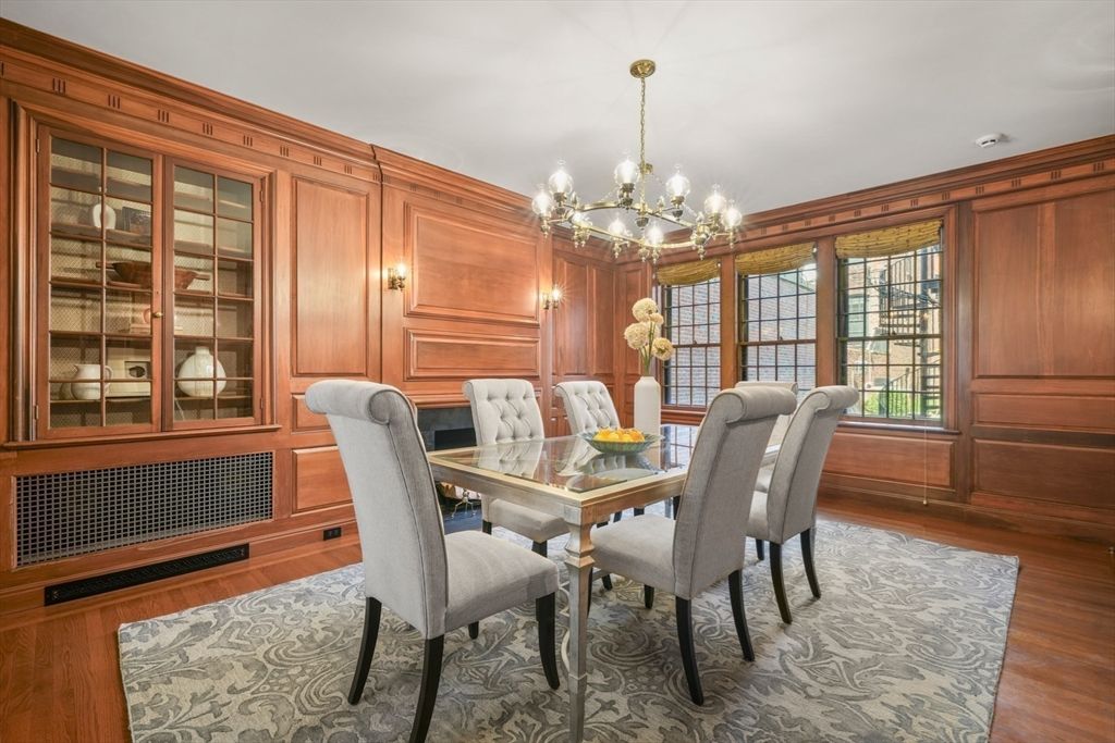 Chandelier, Dining room, Interior, Wood Texture Flooring, Wooden Walls