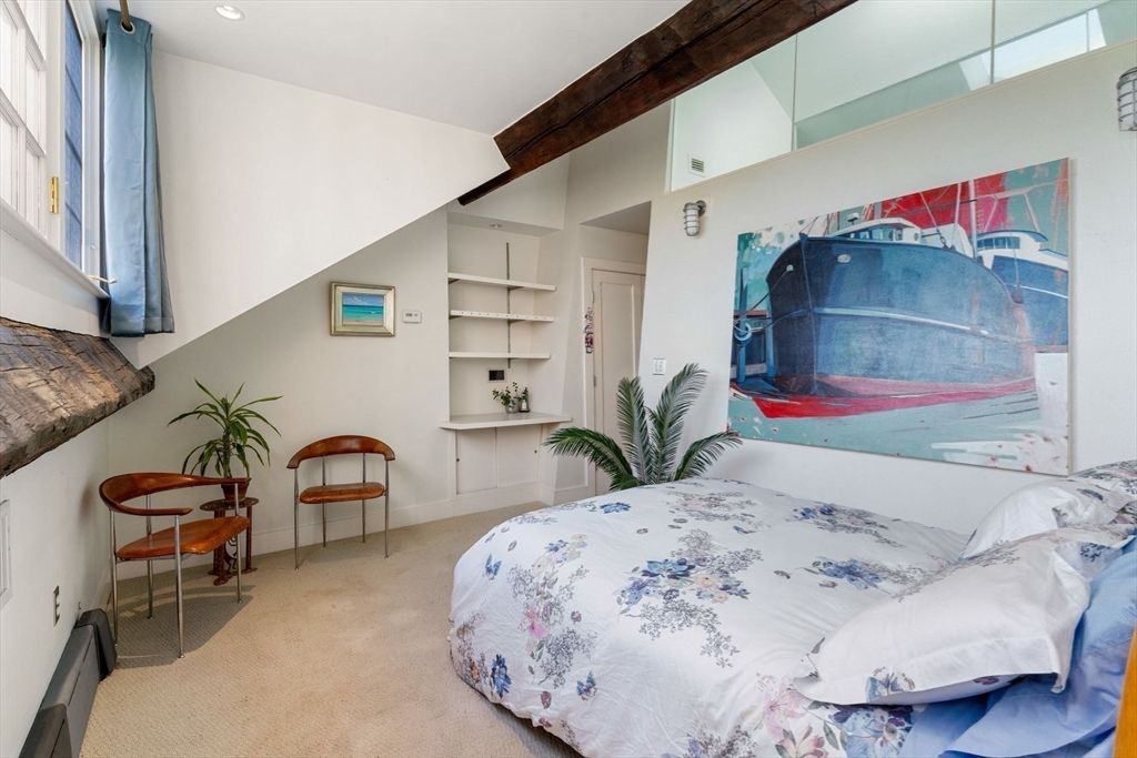 Bedroom, Interior, Recessed Lighting, Wooden Beams