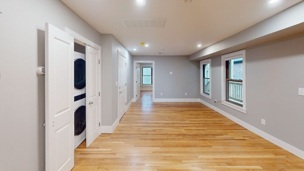 Interior, Recessed Lighting, Utility Closets, Washer, Wood Texture Flooring