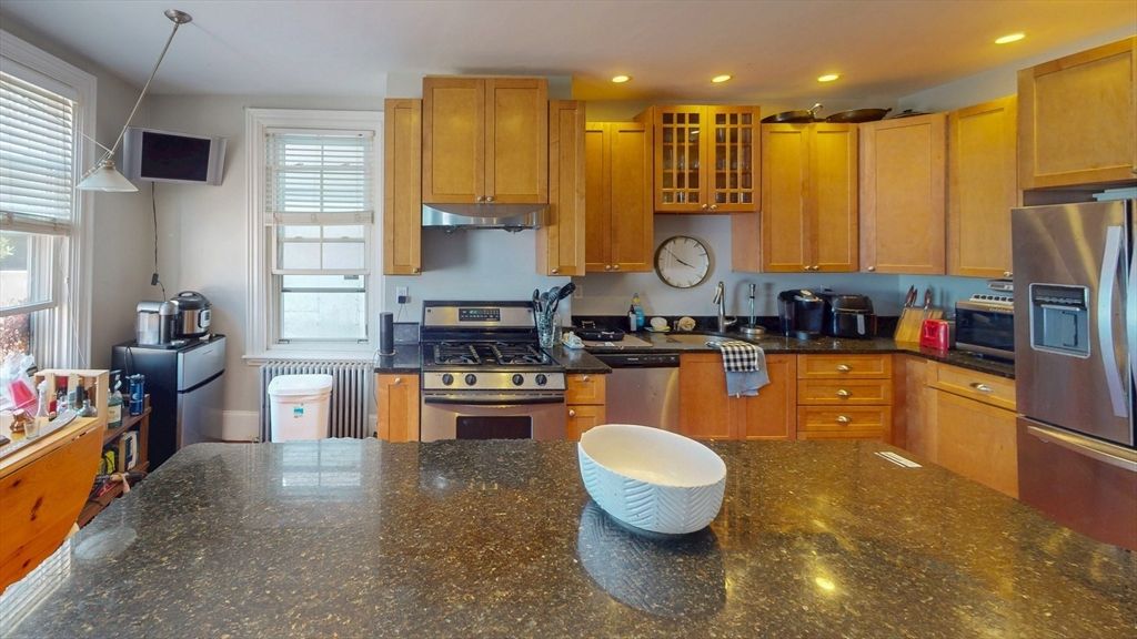 Interior, Kitchen, Pendant Lights, Recessed Lighting, Stainless Steel Appliances